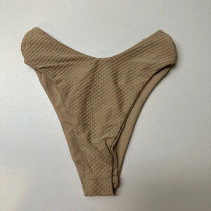 PLT Latte Waffle Texture High Leg Bikini Bottom Size 8